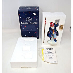 Pipka Patriotic 2002 Santa American Flag Lapel Pin #11645 Figurine 8" COMPLETE